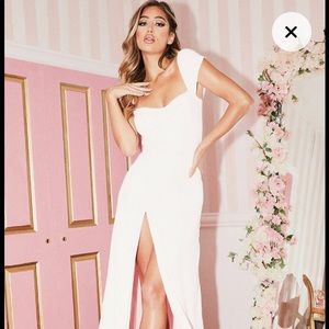 Pink Structured Maxi Dress